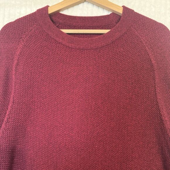 Lululemon Textured Knit Crewneck Sweater Maroon Dark Red Size XL - Picture 11 of 12